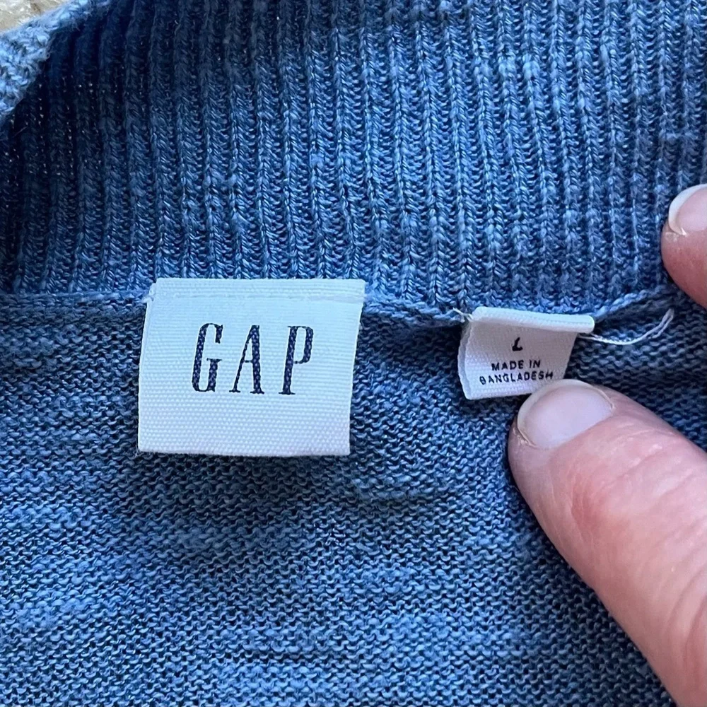 Lot of 2 Gap Factory Women's Open Front Slub Knit Cardigans - L - Black & Blue - Picture 9 of 9